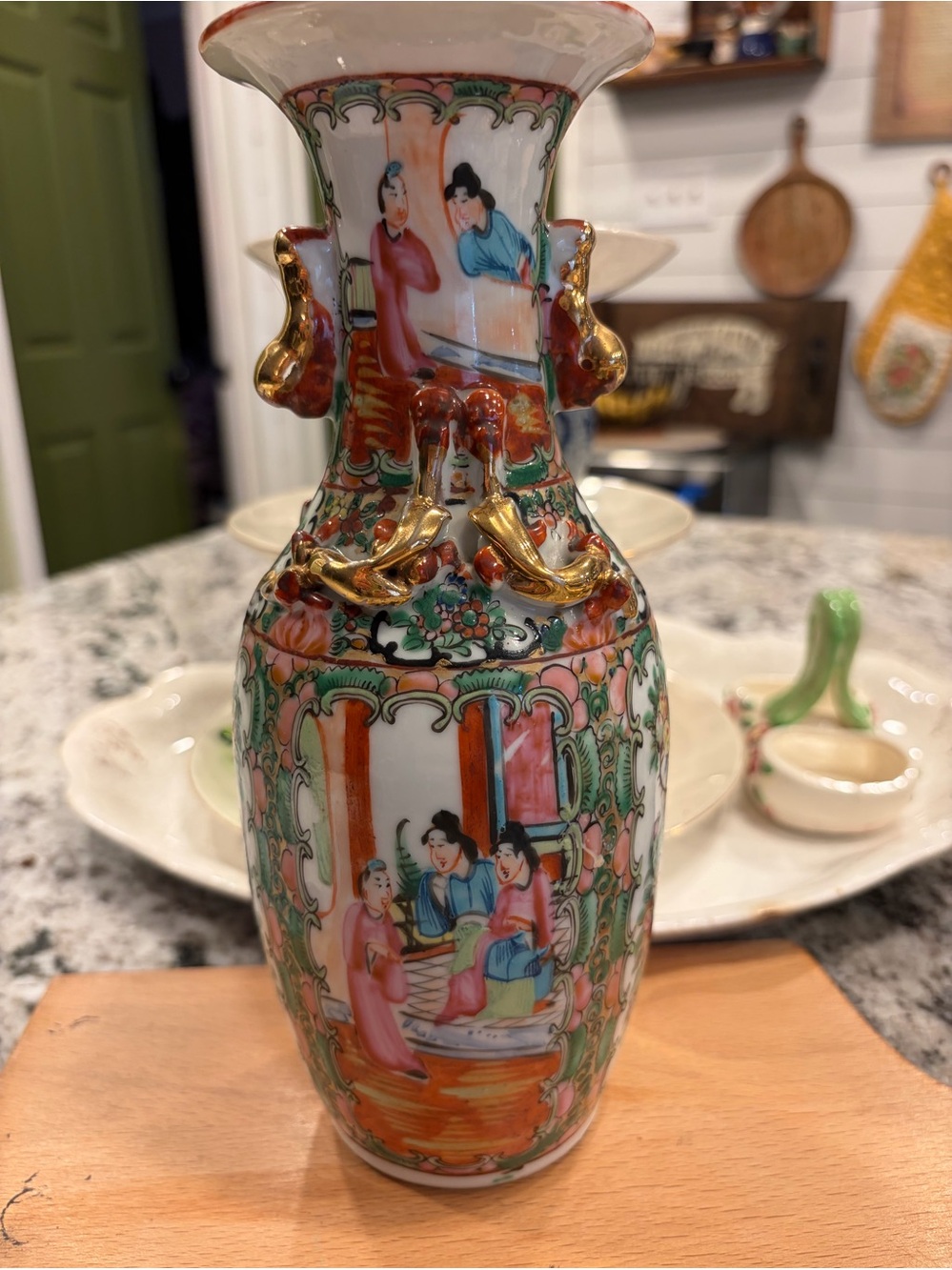 Hand-Painted Ceramic Decorative Vase in Multi-Color